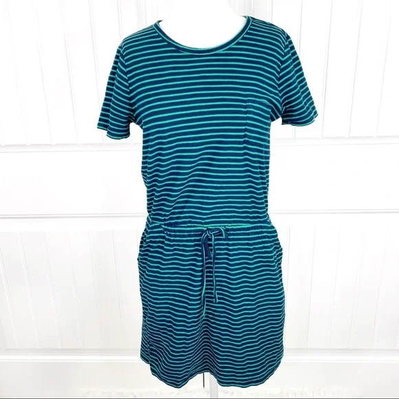 Workshop Republic Clothing Dresses | Workshop Republic Striped Casual Cotton Mini Dress | Color: Blue/Green | Size: S | Poshangelic's Closet